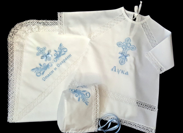 Taufkleid für orthodoxe Taufe, крестильный набор, крестильная рубашка, полотенцe